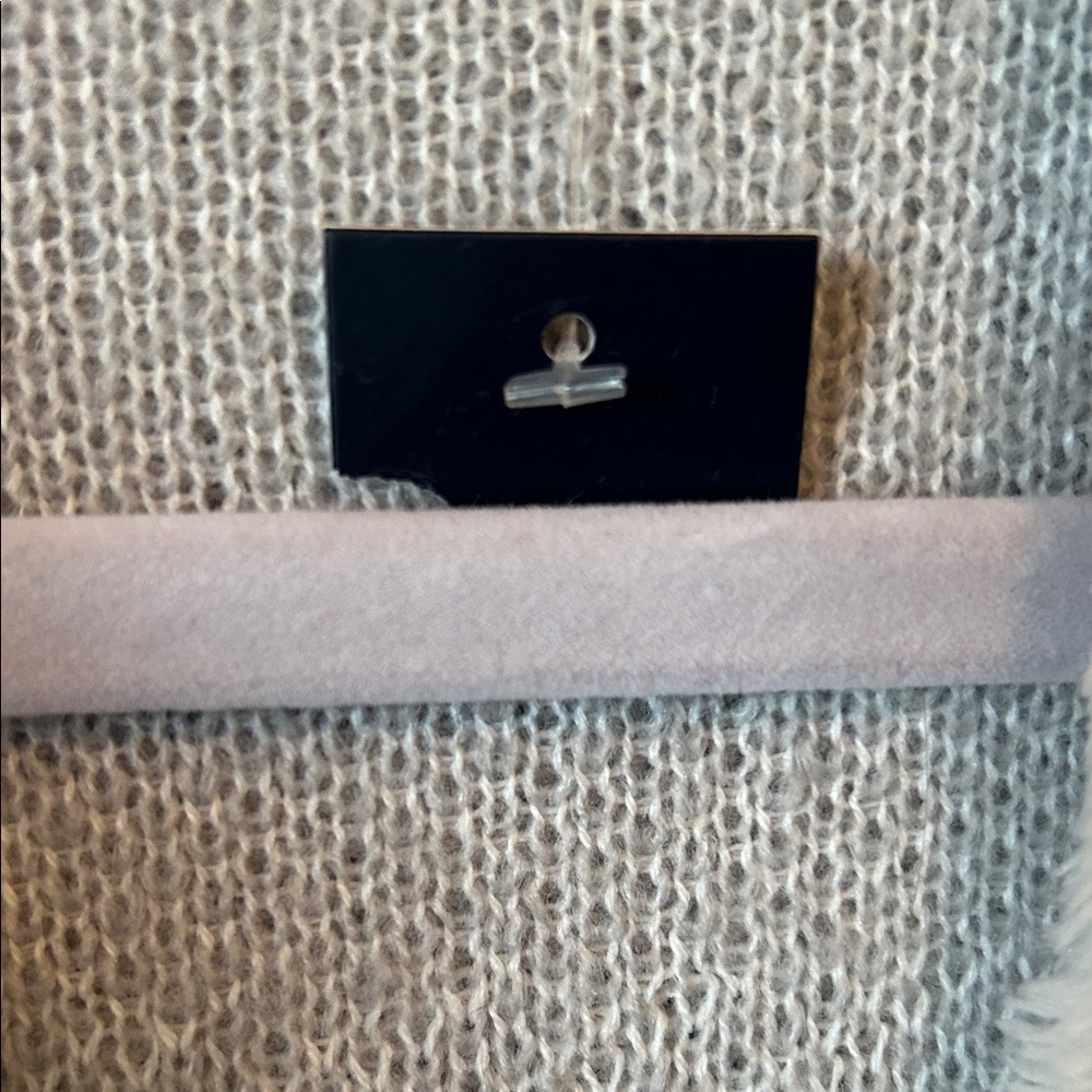 Adrienne Vittadini Plaid Open-Front Cardigan - Cream and Gray - Picture 3 of 7